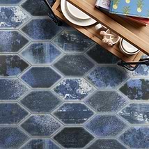 Adorno Hexagon Blue 7x13 Matte Porcelain Tile