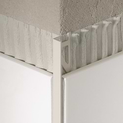 Essential Powder Coated Aluminum Oyster White 5/16" L-Shape Tile Edge Protector Trim