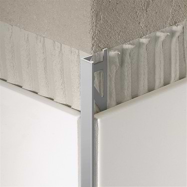 Essential Anodized Aluminium Satin Silver 1/2" L-Shape Tile Edge Protector Trim