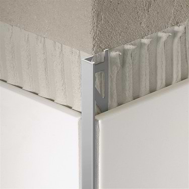 Essential Anodized Aluminum Satin Silver 3/8" L-Shape Tile Edge Protector Trim