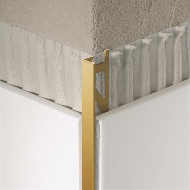 Essential Natural Brass 1/4" L-Shape Tile Edge Protector Trim