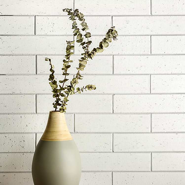 Cadenza  Salt Cellar White 2x9 Clay Brick Wall Tile