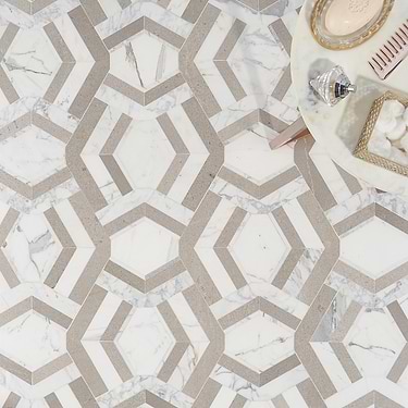 Mezzo Andente Beige Polished Marble Mosaic