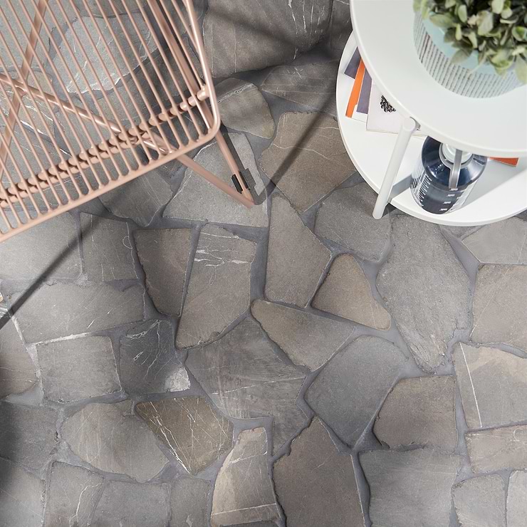 Shop Nature Flagstone Jumbo Java Gray Honed Marble Mosaic Tile