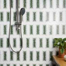 Ako Verde Green 4x9 Rectangle Marble Micro Mosaic Tile