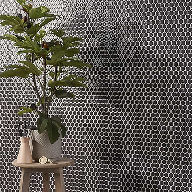 Eden Pavement Gray 1" Rimmed Hexagon Polished Porcelain Mosaic