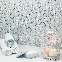 Kensington Frosted Super White With Silver Dust Glass Polished Mosaic Tile