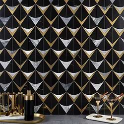 Decorative Marble + Metal Tile for Backsplash,Kitchen Wall,Bathroom Wall,Outdoor Wall