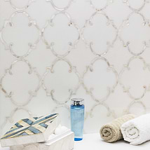Highland Marrakesh White Thassos Marble With Pearl Shell Polished Mosaic Tile