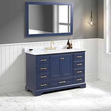 Glendale 48'' Blue Vanity And Marble Counter
