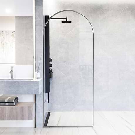 Burke 34x78" Reversible Framed Shower Screen with Clear Glass in Stainless Steel