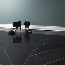 Nero Marquina 6x24 Chevron Polished Marble Tile