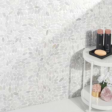 Nature Flower White Honed Carrara Marble Mosaic