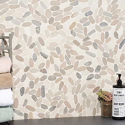 Pebble Tile for Backsplash,Kitchen Wall,Kitchen Floor,Bathroom Floor,Bathroom Wall,Shower Wall,Shower Floor,Outdoor Floor,Outdoor Wall,Commercial Floor