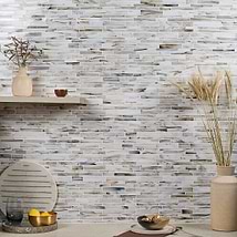 Matchstix Aura White Glass Polished Mosaic Tile
