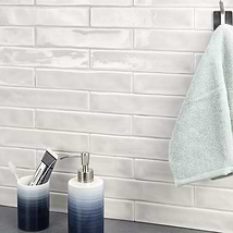 Seaport Hibiscus Gray 2x10 Polished Ceramic Subway Wall Tile