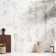 Amalfi Calacatta 6” Hexagon Matte Porcelain Tile