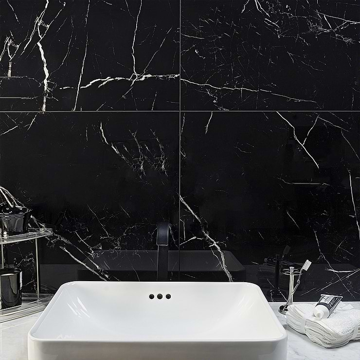 Marble Tech Port Laurent 24x24 Polished Marble Look Porcelain Tile