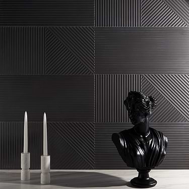 Renzo Grafite Gray 12x24 3D Matte Porcelain Tile - Sample