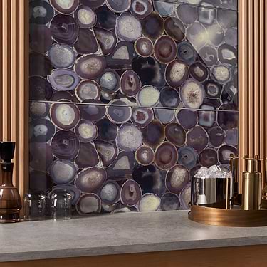 Agate Glass Wisteria Purple 18x36 Polished Glass Tile