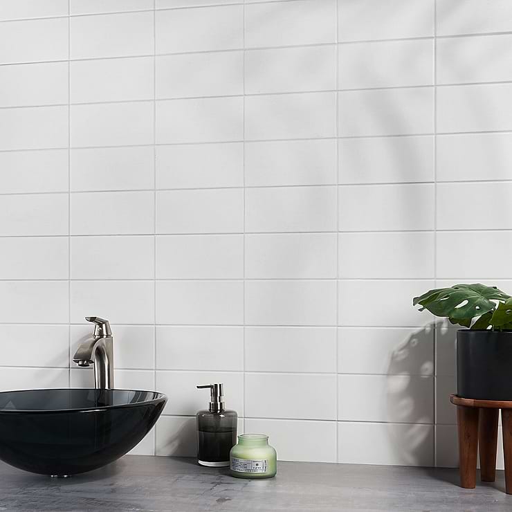 Stacy Garcia Maddox White 4x8 Matte Ceramic Tile Tilebar