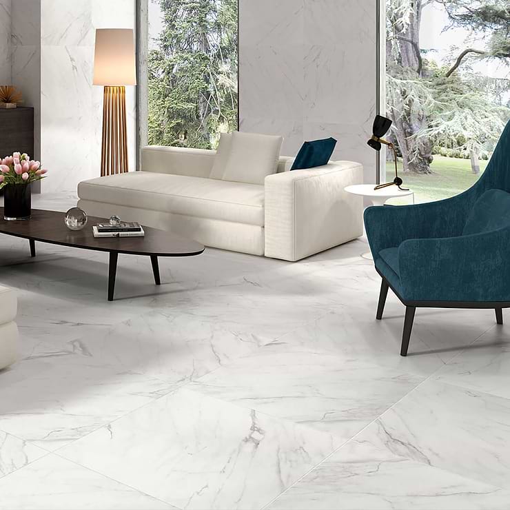 Belvedere Bianco 30x30 Marble Look Porcelain Tile