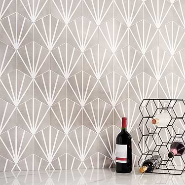HexArt Deco Gris Gray 8" Hexagon Matte Porcelain Tile - Sample