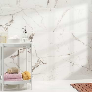 DreamStone Statuario Venato White Polished Porcelain Tile - Sample