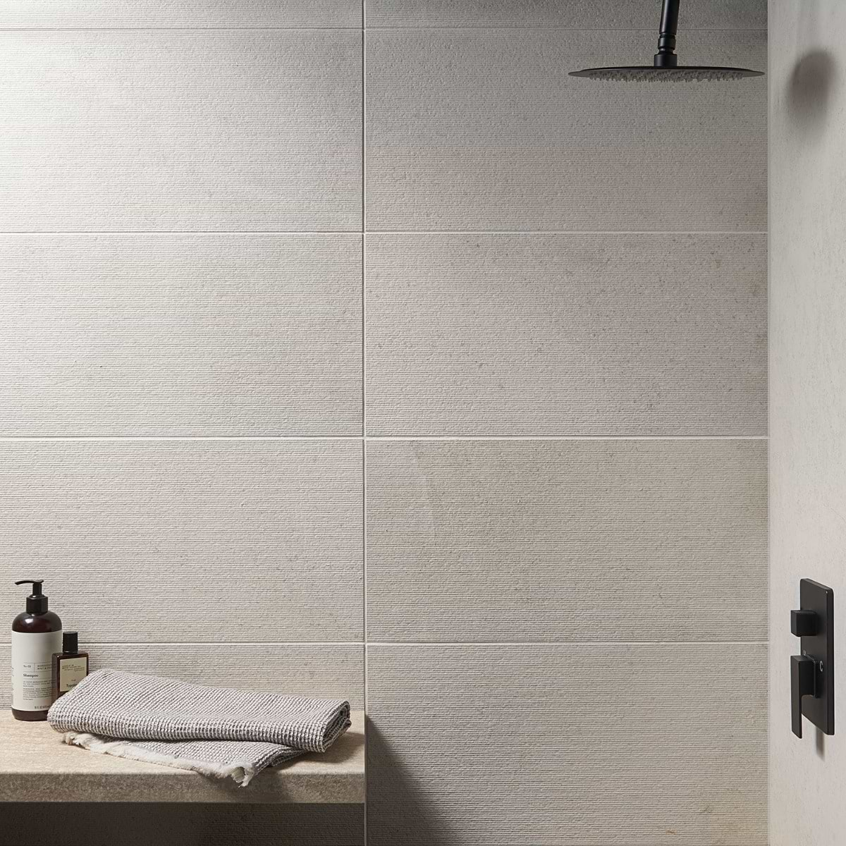 New Rock  Perla White 12x24 Chiseled Matte Porcelain Tile 