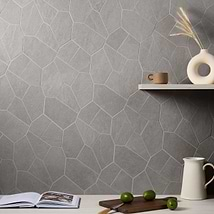 Era Silver Gray Organic Pattern Limestone Look Matte Porcelain Mosaic Tile