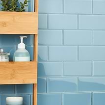 Loft Blue Gray 3x6 Polished Glass Subway Wall Tile