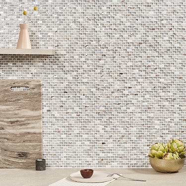 Paragon Calico Beige Mini Brick Marble & Glass Mosaic - Sample