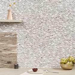 Pearl Marble + Glass Tile for Backsplash,Kitchen Wall,Bathroom Wall,Shower Wall