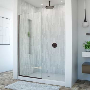 Linea 30x72" Reversible Shower Shower Screen with Clear Glass in  Oil Rubbed Bronze by  DreamLine