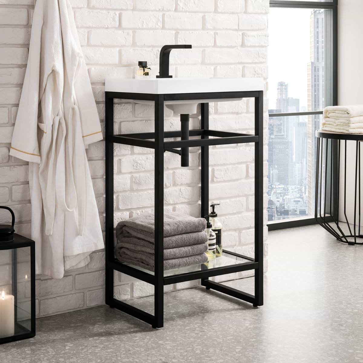 James Martin Vanities Boston Matte Black 20" Freestanding Vanity ...