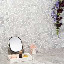 Nature Tumbled Pram Gray Pebble Honed Mosaic Tile