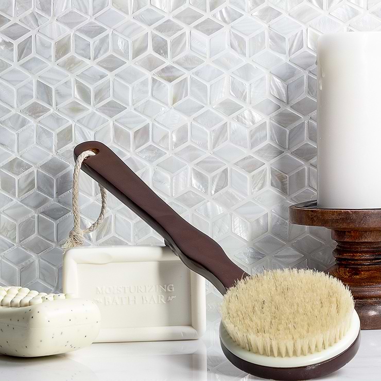 Oyster White Pearl Illusion Tile