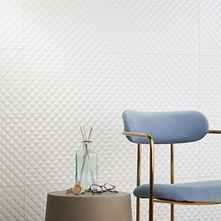 Reverb Pillowed White 12x36 3D Glossy Ceramic Tile