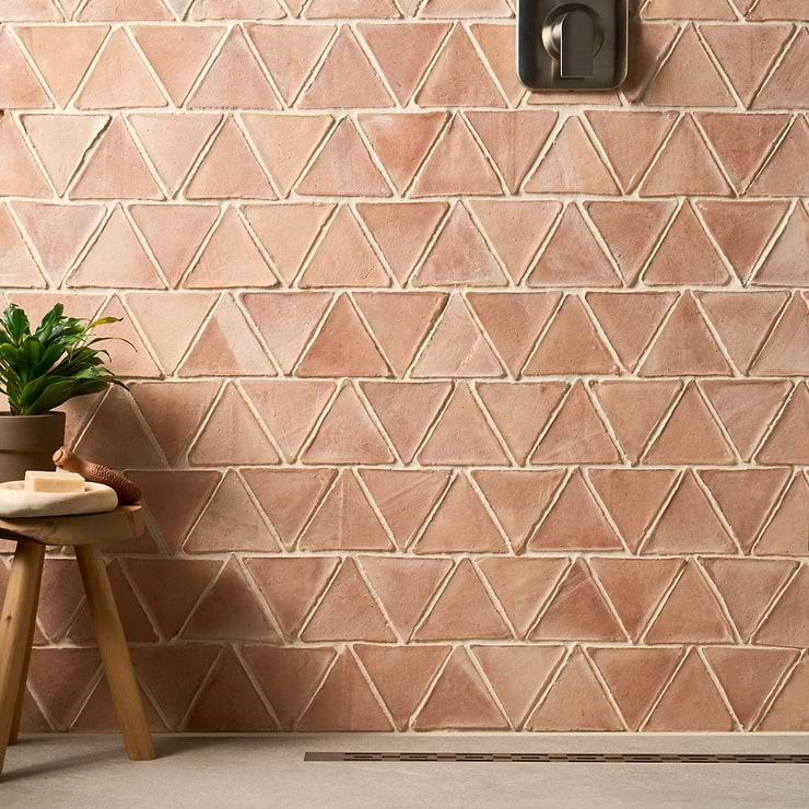 Terra Villa Sand Beige 6" Triangle Matte Presealed Genuine Terracotta Tile