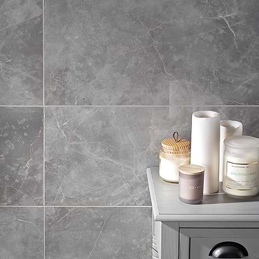 Marble Tech Grigio Imperiale Gray 12x24 Polished Porcelain Tile