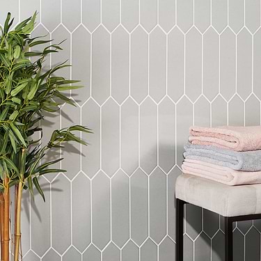Tehama Crackled Gray 3x12 Hexagon Polished Ceramic Tile - Sample