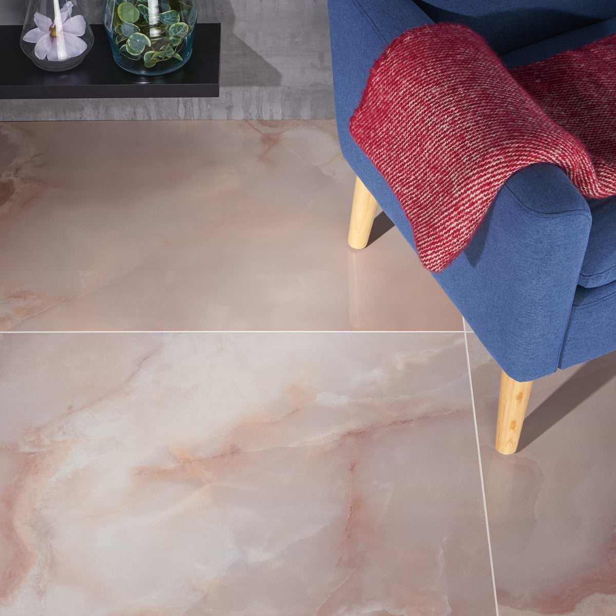 Jewel Onyx Coral Pink 24x48 Polished Porcelain Tile