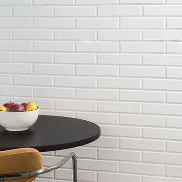 Eastside Beveled Bianco White 2x9 Matte Ceramic Tile