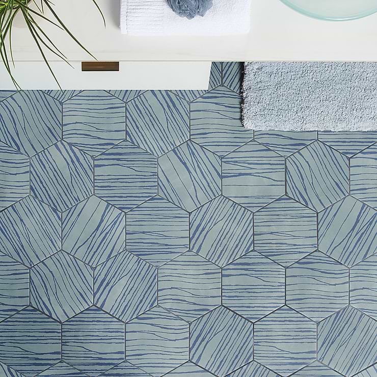 HexArt Zen Ocean Turquoise 8" Hexagon Matte Porcelain Tile
