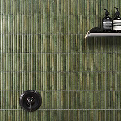 Curve Fluted Green 6x12 3D Glossy Ceramic Tile