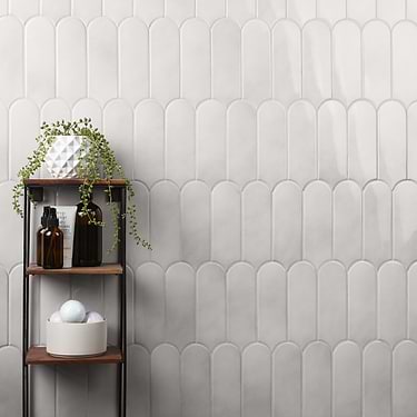 Parry Mist Gray 3x8 Fishscale Glossy Ceramic Tile - Sample