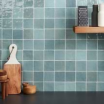 Portmore Aqua Blue 4x4 Glossy Ceramic Tile