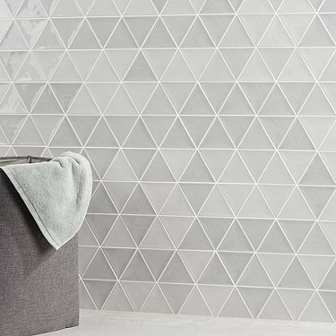 Bellami Triangulo Grigio Gray 4x5 Polished Ceramic Tile
