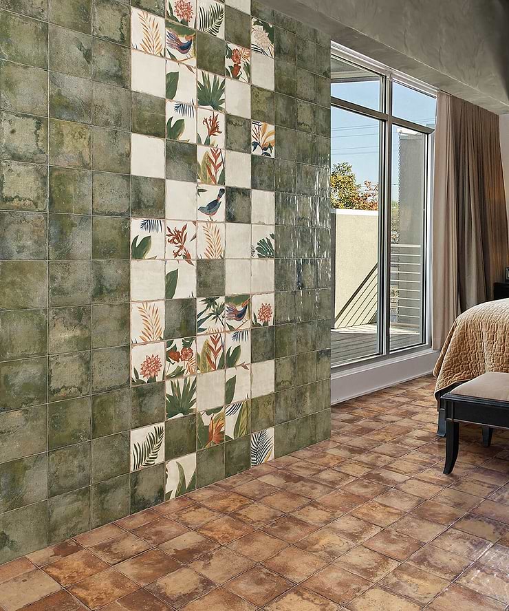 Angela Harris Dunmore Green 8x8 Ceramic Tile