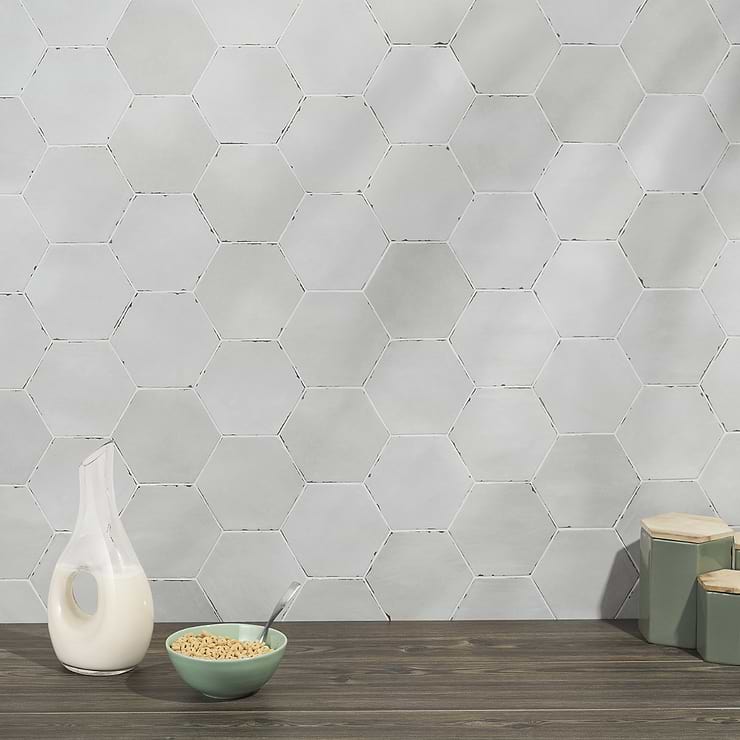Sasha Hex Rassa Gray 6" Matte Porcelain Hexagon Tile